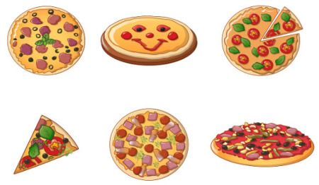 وکتور پیتزا Pizza set