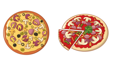 وکتور پیتزا کارتونی Pizza set