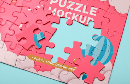 دانلود موکاپ لایه باز پازل Puzzle pieces