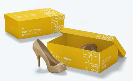 موکاپ لایه باز جعبه کفش Carton shoe boxes