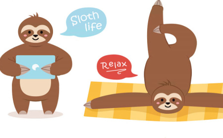 دانلود وکتور حیوان تنبل Sloths Set
