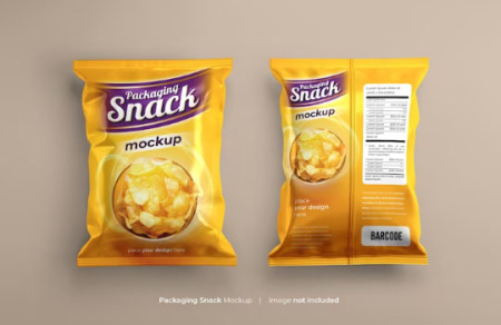 دانلود موکاپ چیپس Snack pouch
