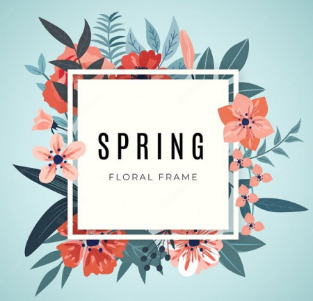 وکتور حاشیه شکوفه بهاری spring bloom frame