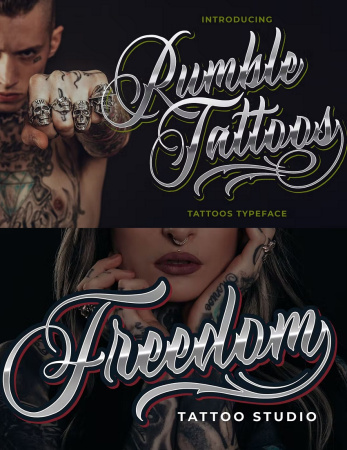 فونت تاتو انگلیسی جدید و زیبا Rumble Tattoos