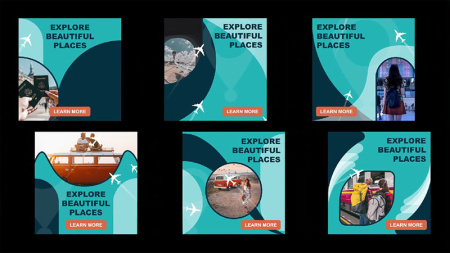 پروژه افتر افکت مجموعه پست اینستاگرام سفر