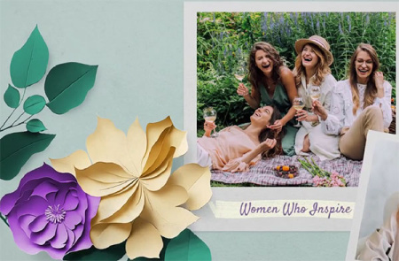 پروژه افتر افکت تبریک روز جهانی زن با گل های کاغذی