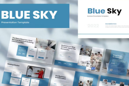 دانلود تم پاورپوینت آسمان Blue Sky