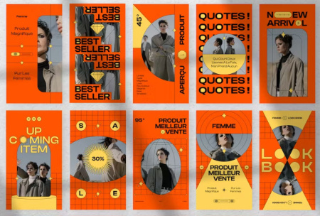 15 قالب لایه باز پست و استوری اینستاگرام Femme