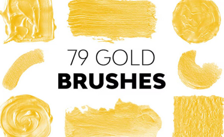 دانلود 79 براش طلایی فتوشاپ Gold Brushes