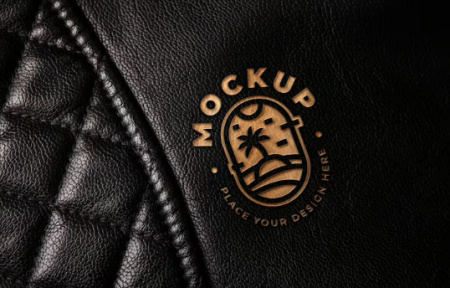 موکاپ لوگو چرم لایه باز Leather logo