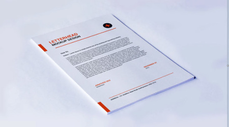 موکاپ لایه باز سربرگ letterhead mockup