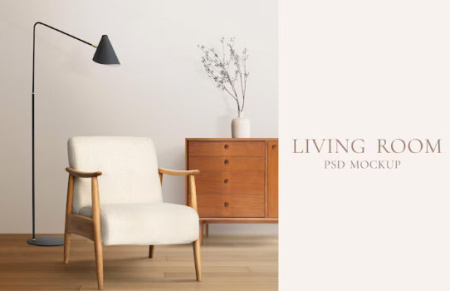 دانلود موکاپ خانه living room mockup