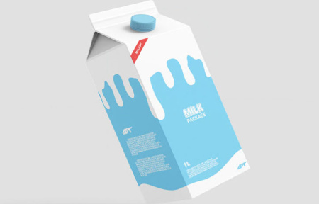 دانلود موکاپ پاکت شیر Milk packet mockup