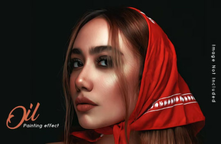 افکت عکس لایه باز نقاشی رنگ روغن Oil painting