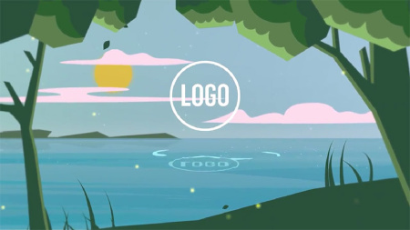 پروژه پریمیر لوگو در طبیعت Nature Parallax Logo