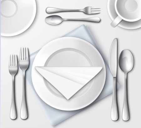 وکتور بشقاب و قاشق چنگال