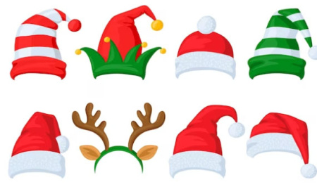 دانلود وکتور کلاه بابانوئل Santas hat