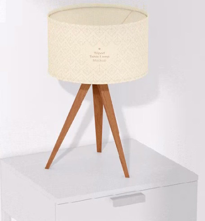 دانلود موکاپ آباژور رومیزی Tripod table lamp