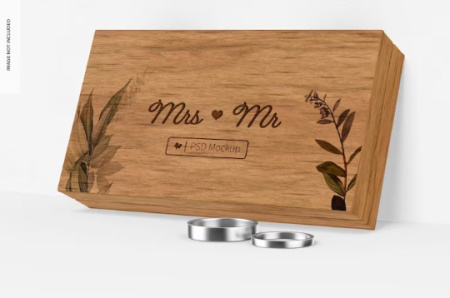دانلود موکاپ لایه باز جعبه چوبی Wooden box mockup