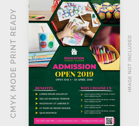 طرح لایه باز تراکت رنگی آموزشگاه نقاشی Art school flyer