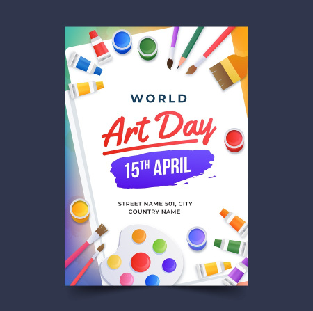 تراکت آموزشگاه نقاشی Art school flyer