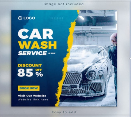 دانلود طرح لایه باز بنر کارواش Car wash banner