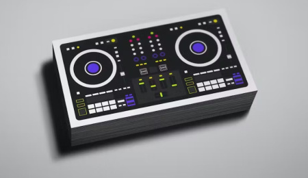کارت ویزیت لایه باز (DJ) و موسیقی DJ Business Card