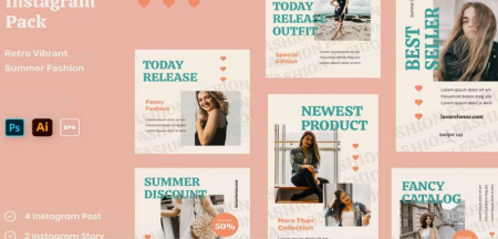 دانلود قالب آماده پست و استوری اینستاگرام فشن Fashion IG