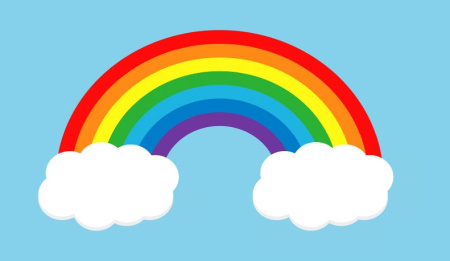 وکتور رنگین کمان کودکانه Rainbow