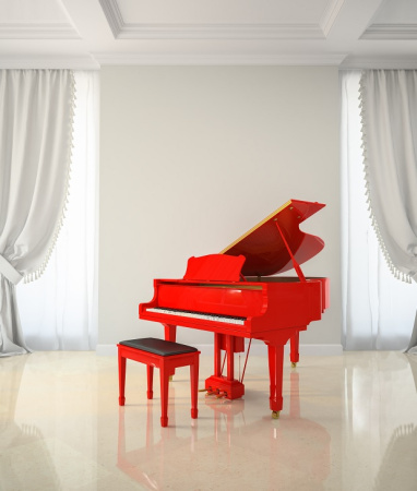 عکس پیانو قرمز زیبا