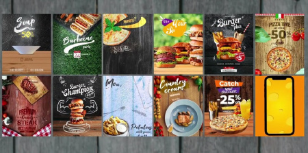 پروژه افتر افکت تبلیغاتی غذا و رستوران برای شبکه اجتماعی