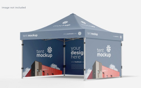 3 موکاپ غرفه، دانلود موکاپ لایه باز غرفه نمایشگاهی