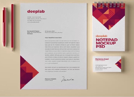 موکاپ لایه باز ست اداری کامل Big stationery