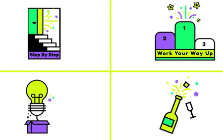 پروژه افتر افکت استیکرهای متحرک 12 Success Stickers Animated