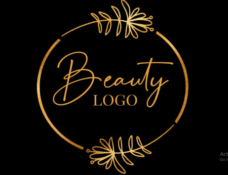 طرح لایه باز لوگو آرایشگاه زنانه طلایی