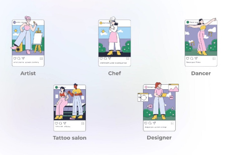 پروژه افتر افکت موشن گرافیک انواع مشاغل برای پست اینستاگرام