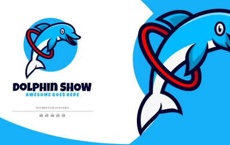 لوگو دلفین کارتونی لایه باز Dolphin Show