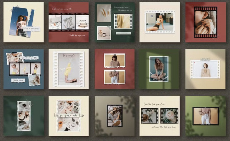 دانلود قالب پست اینستاگرام با قاب های فیلم Film Frame Instagram