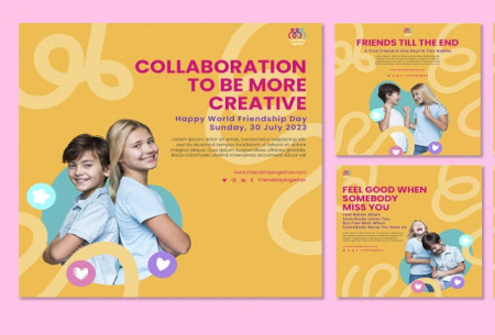 دانلود قالب پست اینستاگرام با مفهوم روز دوستی