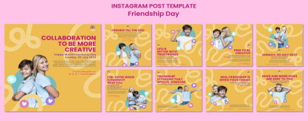 دانلود 9 قالب پست اینستاگرام با مفهوم روز دوستی