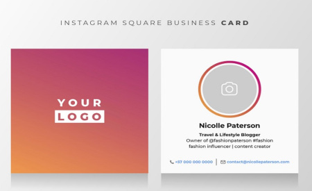 دانلود طرح لایه باز کارت ویزیت اینستاگرام