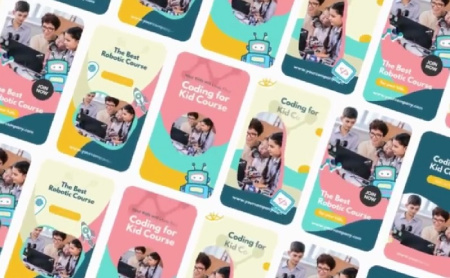 پروژه افتر افکت ریل اینستاگرام دوره برنامه نویسی کودکان