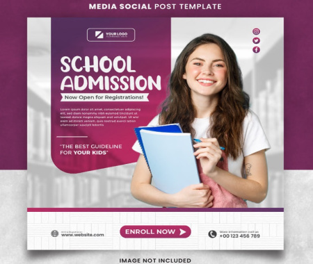 طرح لایه باز بنر آموزشی