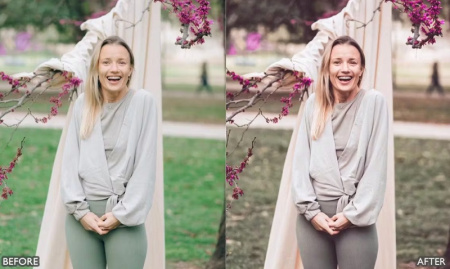 پریست فتوشاپ تم رنگ طبیعت برای فضای باز