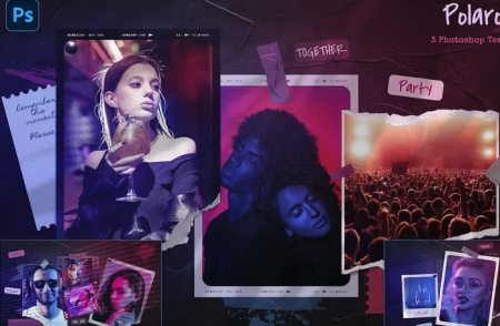 قاب عکس لایه باز پولاروید و پاره شده Polaroid Photo