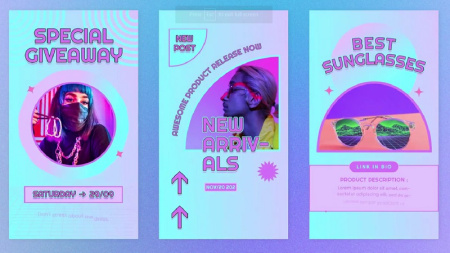 پروژه افتر افکت 6 استوری اینستاگرام با تم بنفش