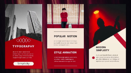 پروژه پریمیر 12 استوری اینستاگرام قرمز Red Stories Pack