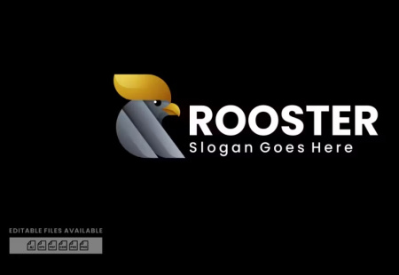 طرح لوگو لایه باز با خروس Rooster Logo