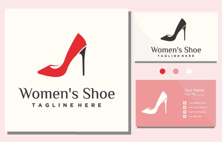 طرح و فایل لایه باز کارت ویزیت کفش زنانه و دخترانه