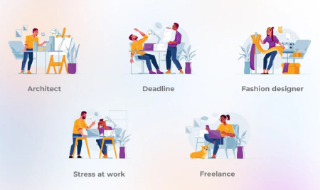 پروژه آماده افتر افکت موشن گرافیک کار کردن Work And Home